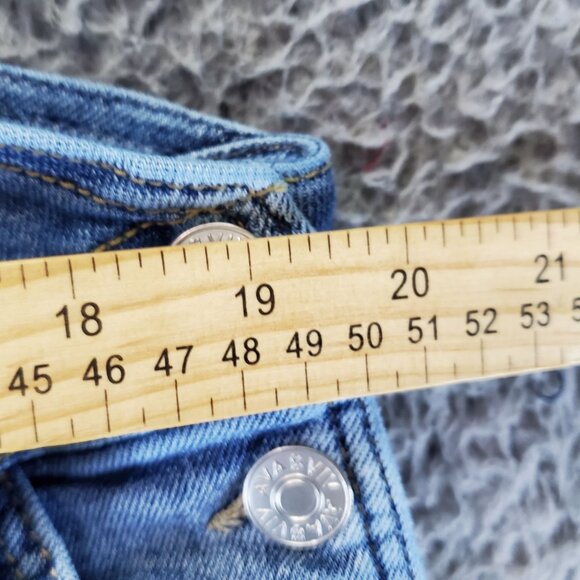 Ava & Viv Shorts Womens 14W Blue Denim Shortalls Overalls Jorts - Picture 5 of 10